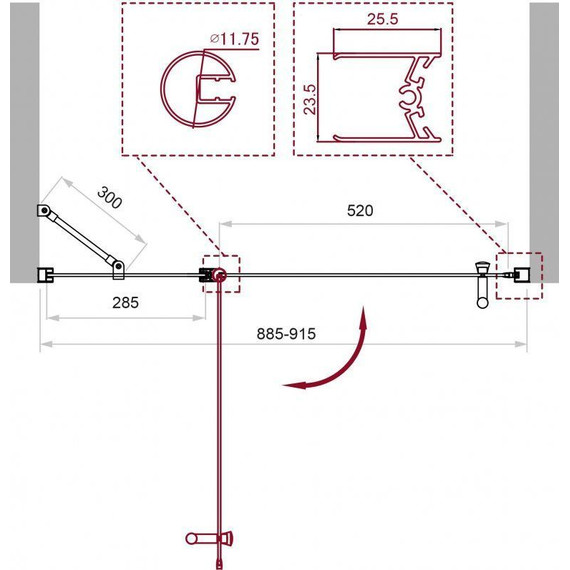 Душевая дверь BelBagno 90 см UNO-B-12-30+60-C-Cr, хром/прозрачное фото 2