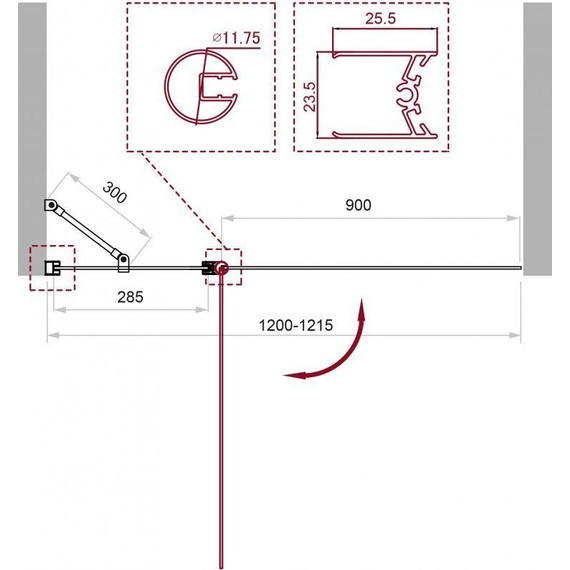 Шторка для ванны BelBagno 120 см UNO-V-11-120/150-C-Cr, хром/прозрачное фото 2