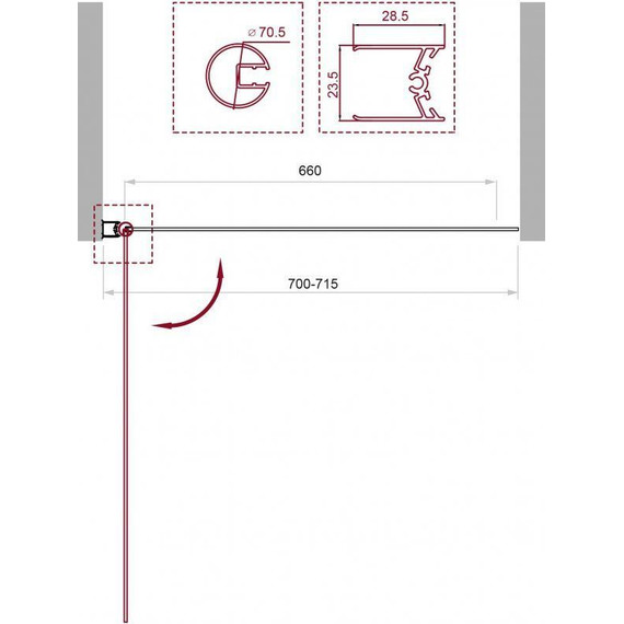 Шторка для ванны BelBagno 70 см UNO-V-1-70/150-P-Cr, хром/матовое - 4 Шторка для ванны BelBagno 70 см UNO-V-1-70/150-P-Cr, хром/матовое фото 4