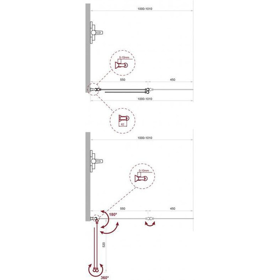 Шторка для ванны BelBagno 100 см UNO-V-2-100/150-C-Cr, хром/прозрачное фото 2