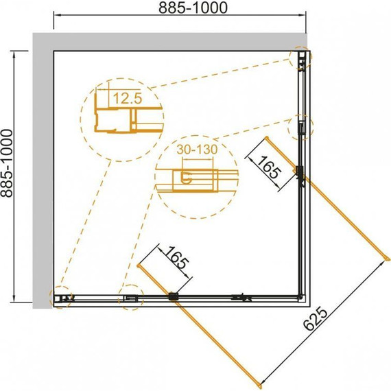 Душевое ограждение Cezares Variante AH-2 90х100, хром/прозрачное - 2 Душевое ограждение Cezares Variante AH-2 90х100, хром/прозрачное фото 2