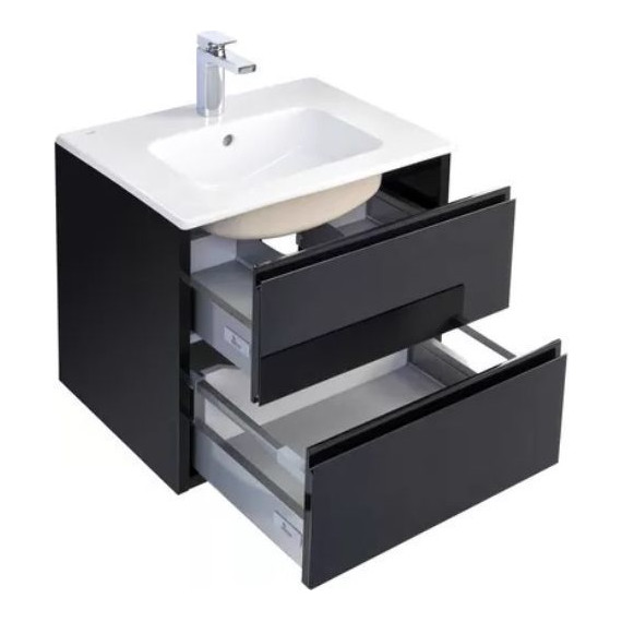 Тумба подвесная с раковиной Акватон Римини 60 см 1A226601RN950, черный фото 4