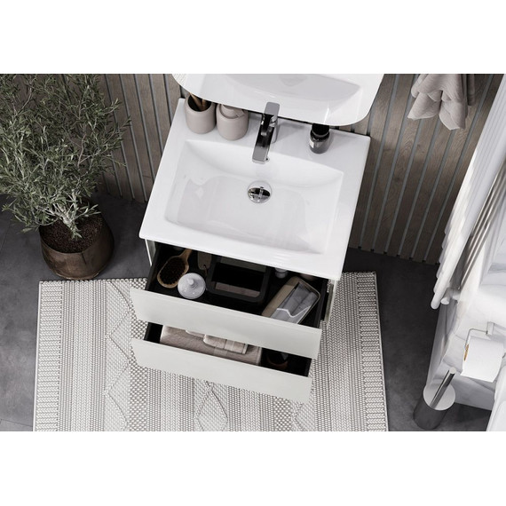 Тумба подвесная с раковиной Акватон Сохо 60 см 1A258001AJ9A0, слэйт/галька серая - 8 Тумба подвесная с раковиной Акватон Сохо 60 см 1A258001AJ9A0, слэйт/галька серая фото 8