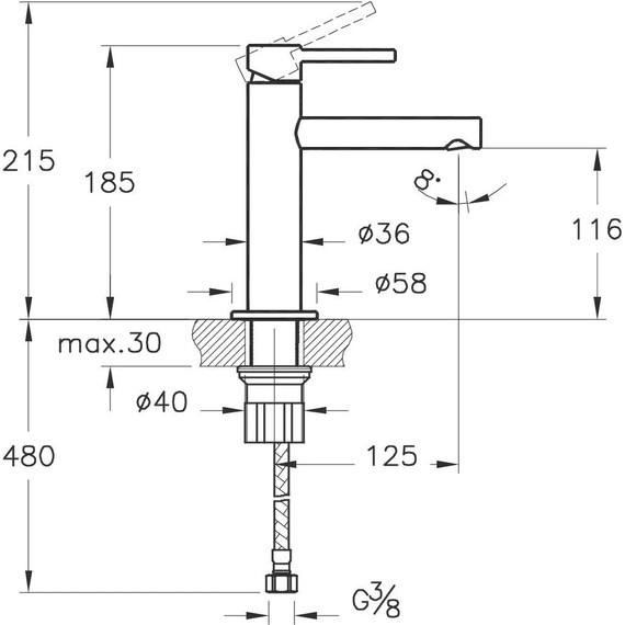 Смеситель для раковины Vitra Origin A42556 фото 3