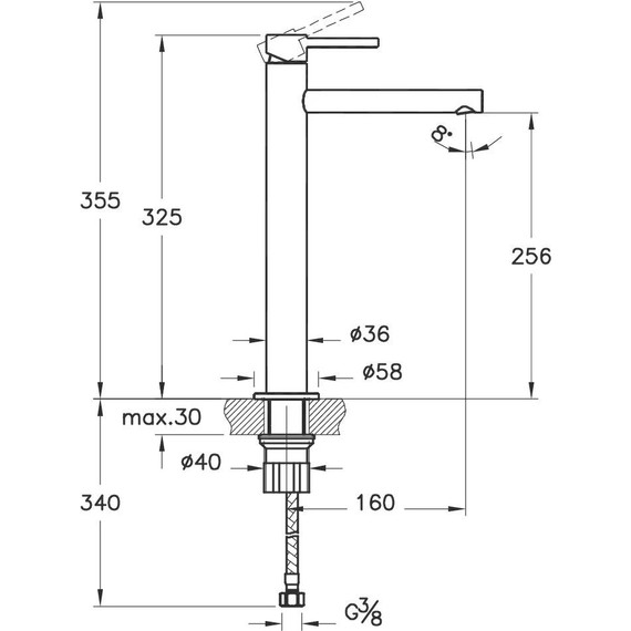 Смеситель для раковины высокий Vitra Origin A42558 фото 3