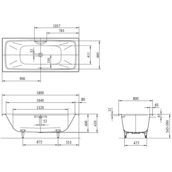 Ванна стальная Kaldewei Cayono Duo 180x80 см mod. 725 272500010001 фото 6
