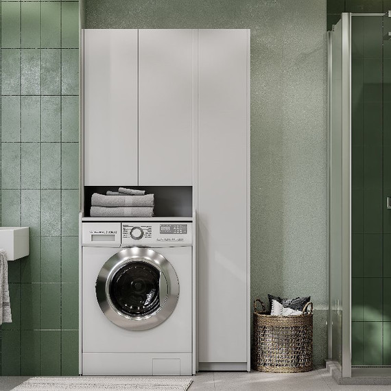 Пенал для стиральной машины Акватон Лондри 60 см 1A260503LH010, белый глянец (Поставляется в разобранном виде) фото 4