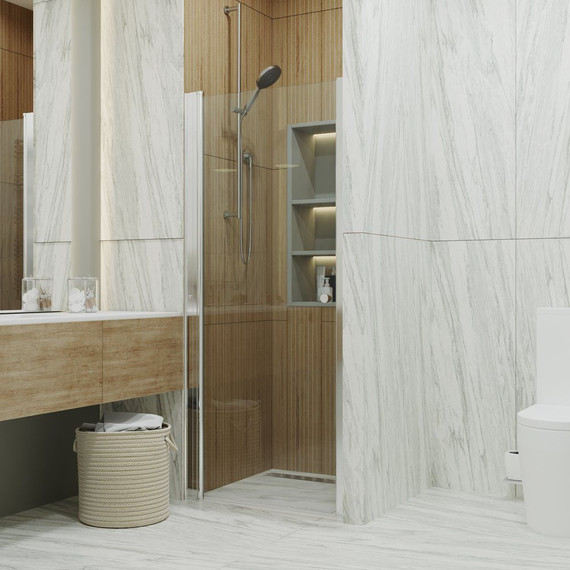 Душевая дверь Тритон Уно 100 см, алюминий/прозрачное - 5 Душевая дверь Тритон Уно 100 см, алюминий/прозрачное фото 5