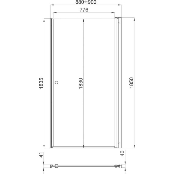 Душевая дверь Тритон Уно 90 см, алюминий/прозрачное - 9 Душевая дверь Тритон Уно 90 см, алюминий/прозрачное фото 9