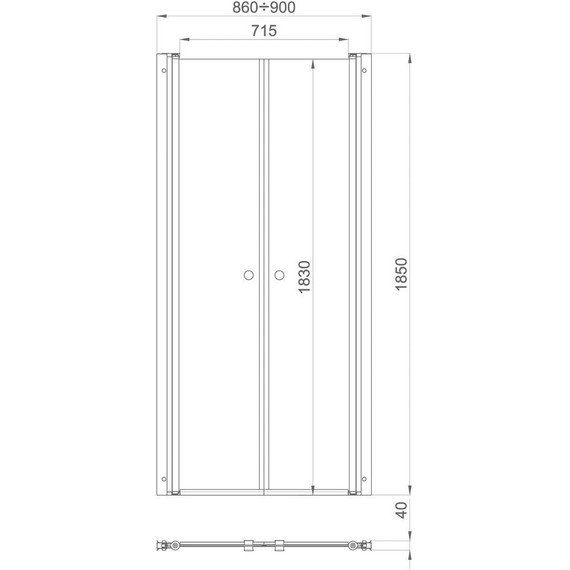 Душевая дверь Тритон Дабл 90 см, алюминий/прозрачное - 7 Душевая дверь Тритон Дабл 90 см, алюминий/прозрачное фото 7