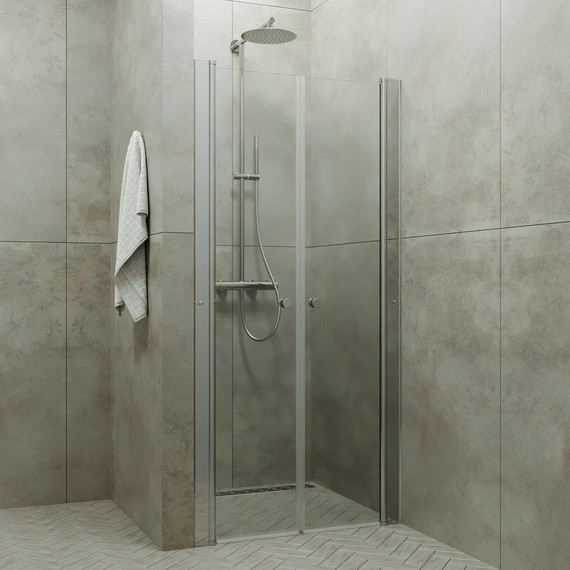 Душевая дверь Тритон Дабл 100 см, алюминий/прозрачное - 4 Душевая дверь Тритон Дабл 100 см, алюминий/прозрачное фото 4