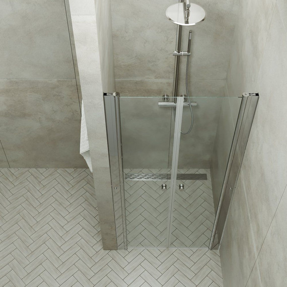 Душевая дверь Тритон Дабл 90 см, алюминий/прозрачное - 5 Душевая дверь Тритон Дабл 90 см, алюминий/прозрачное фото 5