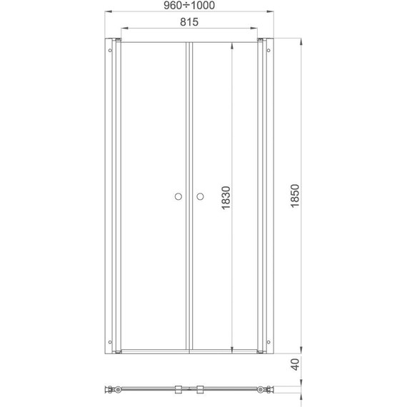 Душевая дверь Тритон Дабл 100 см, алюминий/прозрачное - 7 Душевая дверь Тритон Дабл 100 см, алюминий/прозрачное фото 7