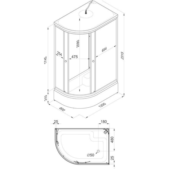 Душевая кабина Triton Коралл B 120x80 см, белый/узор R фото 7