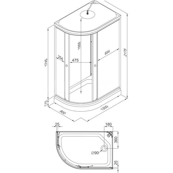 Душевая кабина Triton Коралл A 120x80 см, белый/узор R фото 5