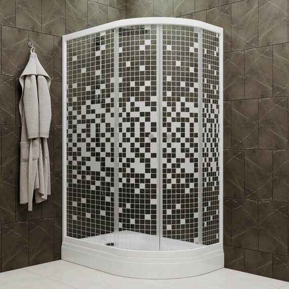 Душевое ограждение Triton Коралл A 120х80 см, белый/узор L - 2 Душевое ограждение Triton Коралл A 120х80 см, белый/узор L фото 2