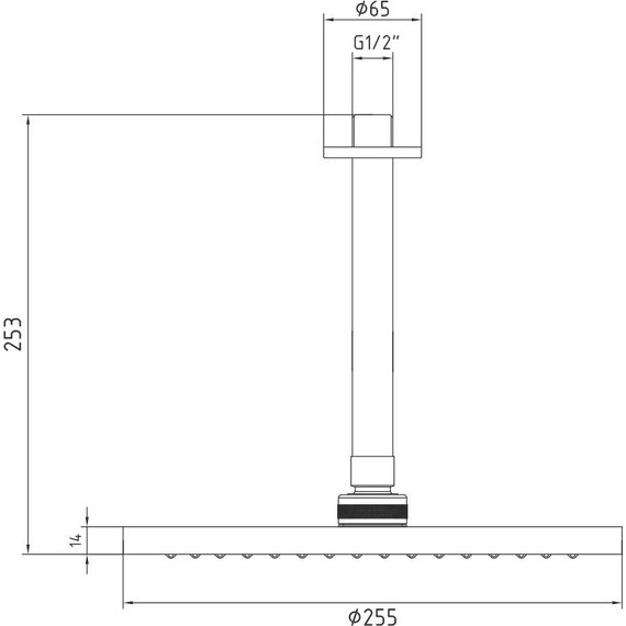 Верхний душ E.C.A. Myra 102145033C1EX 255x255 мм, черный матовый фото 2
