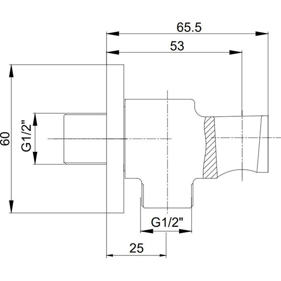 Шланговое подсоединение с держателем E.C.A. 102199603C1EX, черный матовый фото 2