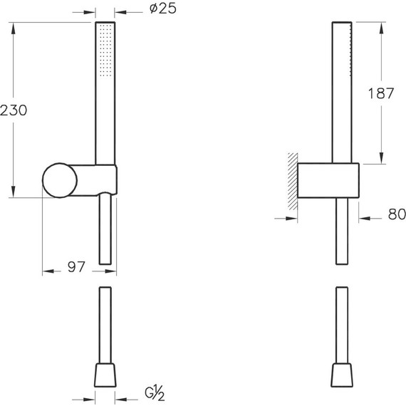Душевой гарнитур Vitra Origin A4554336, черный матовый фото 2