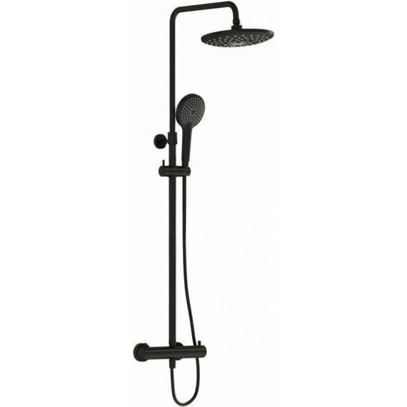 Душевая стойка с термостатом Vitra AquaHeat Bliss 240 2F A4720536EXP, черный матовый фото 