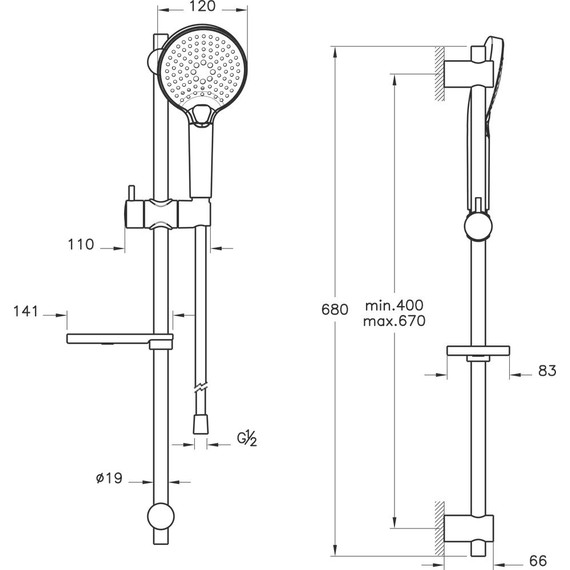 Душевой гарнитур Vitra Bliss 3F A45743EXP фото 2