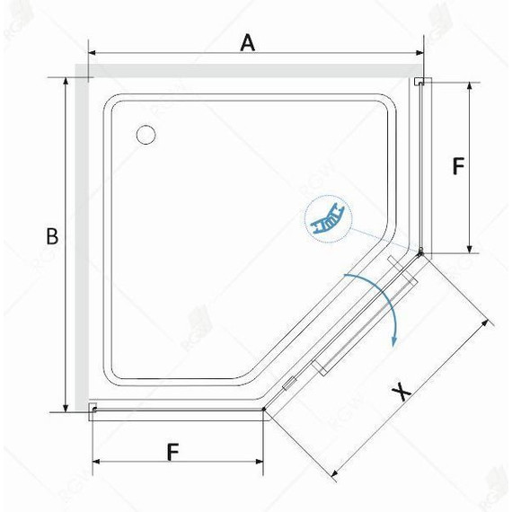 Душевое ограждение RGW HO-084G 90x90 см 350608499-26 (стекло 8 мм), золото/матовое фото 2