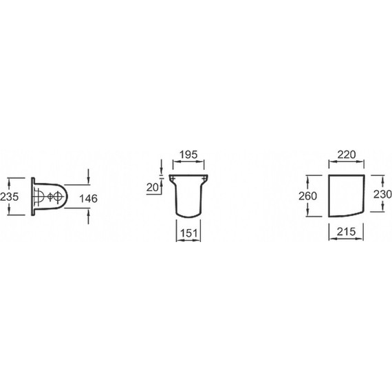Полупьедестал Jacob Delafon Odeon 19087-00 фото 2