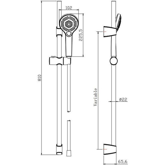Душевой гарнитур Cersanit Neno A63696, черный фото 11