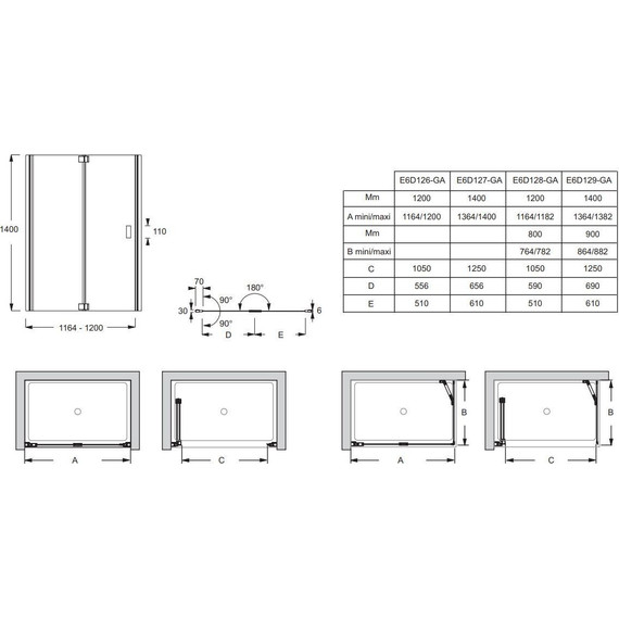 Шторка для ванны Jacob Delafon Capsule 120 см E6D126-GA, хром/прозрачное фото 2