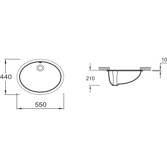 Раковина врезная под столешницу Jacob Delafon Caxton 55 см E2211-0 фото 2