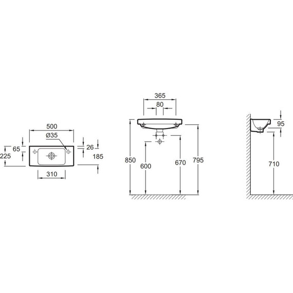 Раковина подвесная Jacob Delafon Odeon Up 50 см E4699-00 фото 2