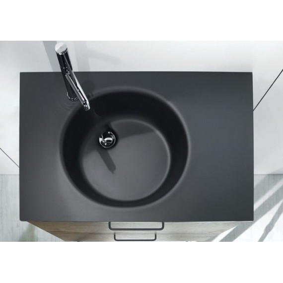 Раковина врезная на столешницу Jacob Delafon Odeon Rive Gauche 80 см EB2562-DE2, черный матовый фото 2