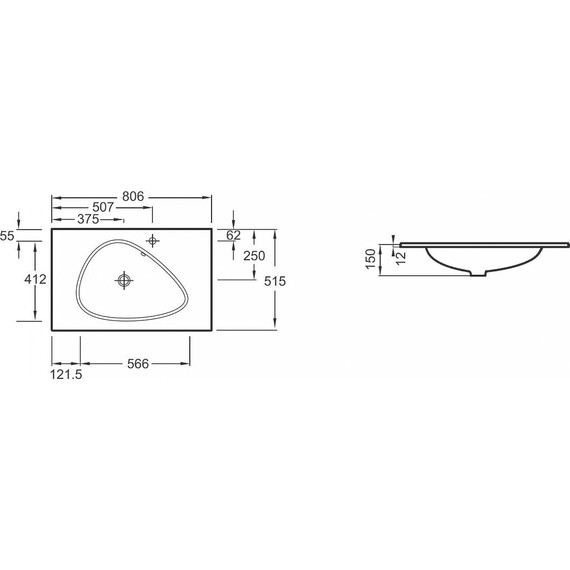 Раковина мебельная Jacob Delafon Nouvelle Vague 80 см EB3020-DE2, черный матовый фото 2