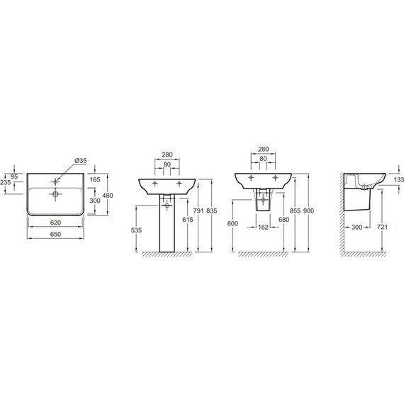 Раковина подвесная Jacob Delafon Struktura 65 см EGC112-Z-00 фото 3