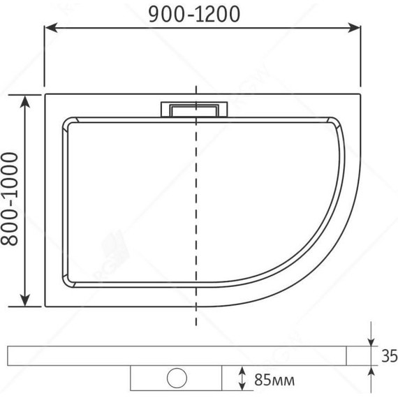 Каменный поддон RGW GWS-41L 100x80 см 03150480-01L - 4 Каменный поддон RGW GWS-41L 100x80 см 03150480-01L фото 4