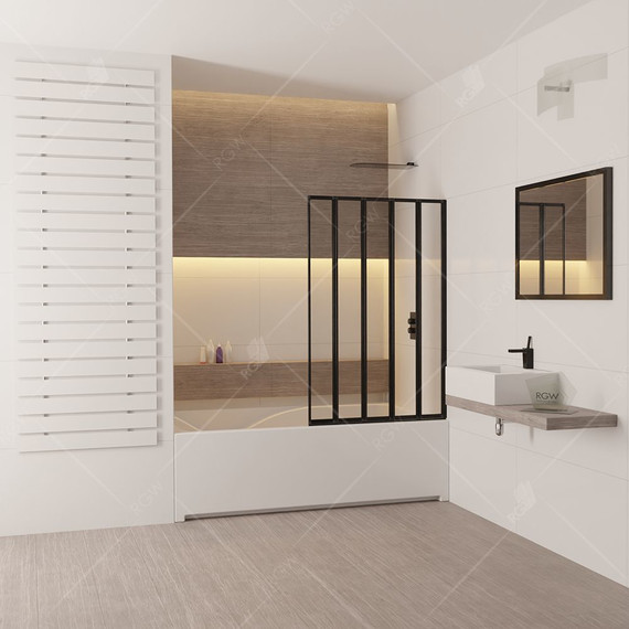 Шторка для ванны RGW SC-22B 120 см 03112212-14, черный/прозрачное фото 2