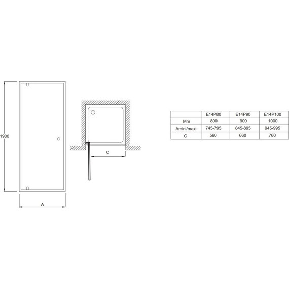 Душевая дверь Jacob Delafon Serenity 100 см E14P100-GA, хром/прозрачное фото 2