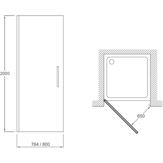Душевая дверь Jacob Delafon Contra 80 см E22T80-GA, хром/прозрачное - 2 Душевая дверь Jacob Delafon Contra 80 см E22T80-GA, хром/прозрачное фото 2