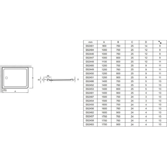 Акриловый поддон Jacob Delafon Flight 120x100 см E62652-00 - 4 Акриловый поддон Jacob Delafon Flight 120x100 см E62652-00 фото 4