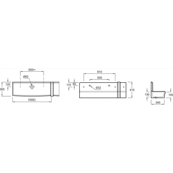 Раковина подвесная Jacob Delafon Duo 100 см EN290-00 фото 3