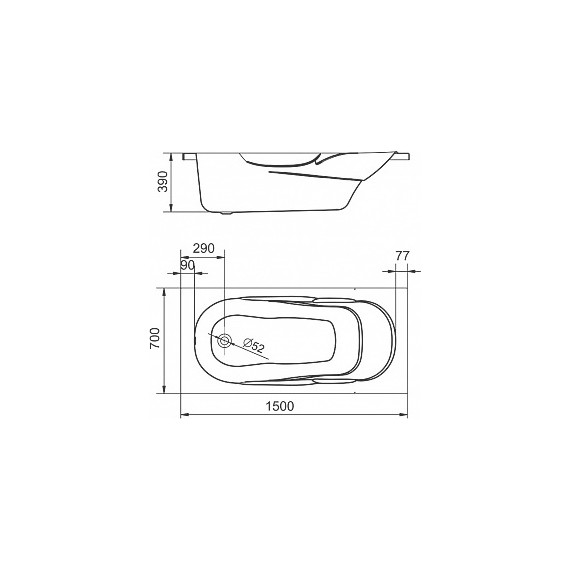 Ванна акриловая Santek Касабланка M 150x70 см 1.WH50.1.530, Размер - мм: 1500х700 - 3 Ванна акриловая Santek Касабланка M 150x70 см 1.WH50.1.530, Размер - мм: 1500х700 фото 3