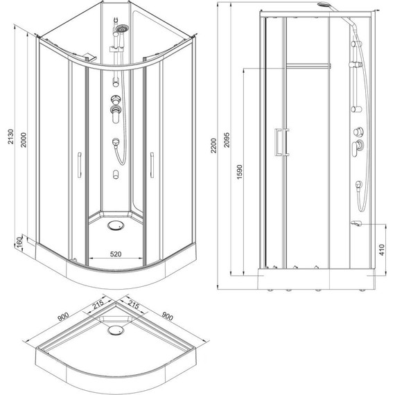 Душевое кабина Aquanet Passion R 2.0 90x90 см 263868, хром/прозрачное (безсиликоновая сборка) - 5 Душевое кабина Aquanet Passion R 2.0 90x90 см 263868, хром/прозрачное (безсиликоновая сборка) фото 5