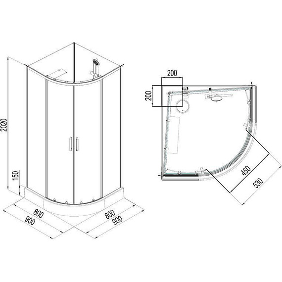 Душевое кабина Aquanet Passion EVO R 90x90 см 267256, чёрный/прозрачное (безсиликоновая сборка) - 4 Душевое кабина Aquanet Passion EVO R 90x90 см 267256, чёрный/прозрачное (безсиликоновая сборка) фото 4