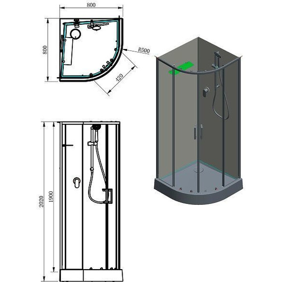 Душевое кабина Aquanet Passion EVO R 80x80 см 281984, чёрный/прозрачное (безсиликоновая сборка) - 4 Душевое кабина Aquanet Passion EVO R 80x80 см 281984, чёрный/прозрачное (безсиликоновая сборка) фото 4