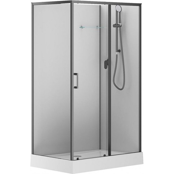 Душевое кабина Aquanet Passion EVO 120x80 см 282011 R, чёрный/прозрачное (безсиликоновая сборка) фото 