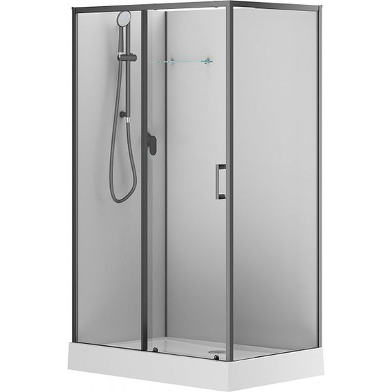 Душевое кабина Aquanet Passion EVO 120x80 см 282012 L, чёрный/прозрачное (безсиликоновая сборка) фото 