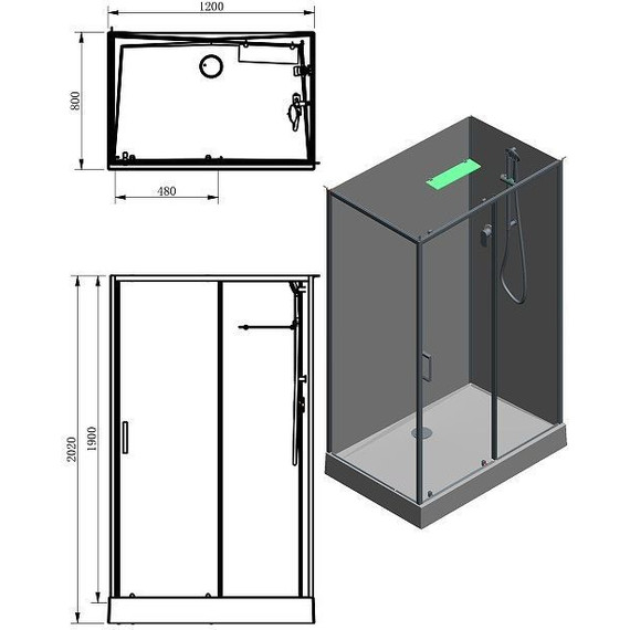 Душевое кабина Aquanet Passion EVO 120x80 см 282012 L, чёрный/прозрачное (безсиликоновая сборка) - 2 Душевое кабина Aquanet Passion EVO 120x80 см 282012 L, чёрный/прозрачное (безсиликоновая сборка) фото 2