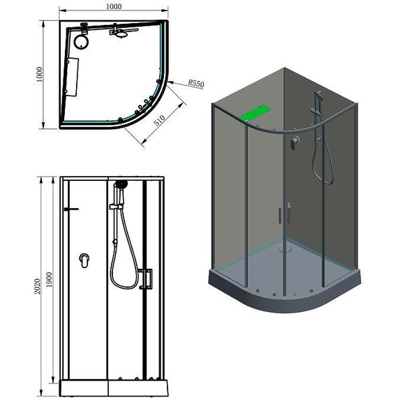 Душевое кабина Aquanet Passion EVO R 100x100 см 281965, белый/прозрачное (безсиликоновая сборка) - 4 Душевое кабина Aquanet Passion EVO R 100x100 см 281965, белый/прозрачное (безсиликоновая сборка) фото 4