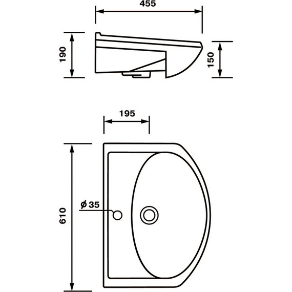 Умывальник Оскольская керамика Арго 60 61х45,5х19 см 40101000505 фото 6