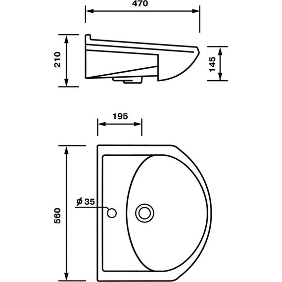 Умывальник Оскольская керамика Арго 55 56х47х21 см 41101000505 фото 5